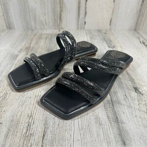 New Vince Camuto Peomi Rhinestones Square Toe Sandal #634